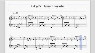 Kikyos Theme Inuyasha Piano Sheet Easy [upl. by Tomi]