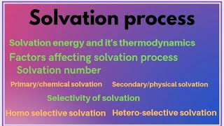 SolvationSolvation energy and its thermodynamicsfactors affecting solvation process [upl. by Stagg]