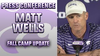 Kansas State CoOCQB Coach Matt Wells Press Conference  Fall Camp Update [upl. by Einniw464]