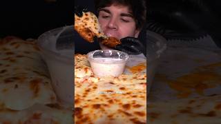 Cheesiest Pizza amp Wings asmr mukbang shorts [upl. by Yorgos232]