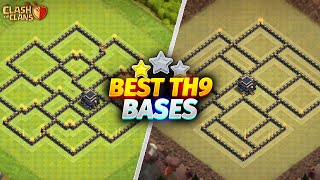 NEW TH9 Base Link  BEST Town Hall 9 TrophyWarHybridFarming Base  Clash Of Clans [upl. by Bendicta]