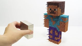 Monster Magnets Vs Poor Steve Minecrat  Make Poor Steve with Magnetic Balls [upl. by Einner625]