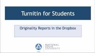 Turnitin in the D2L Dropbox 103 Student [upl. by Wallack515]