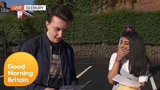 Students Open Their GCSE Results Live on GMB  Good Morning Britain [upl. by Nathanil]