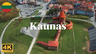 World travel Aerial view of Kaunas Lithuania 4k video [upl. by Hertzfeld334]