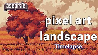 Pixel art autmn landscape timelapse [upl. by Shu]