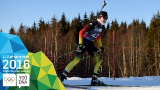 Biathlon 6km Sprint  Juliane Fruehwirt GER wins gold  ​Lillehammer 2016 ​Youth Olympic Games​ [upl. by Jodoin]