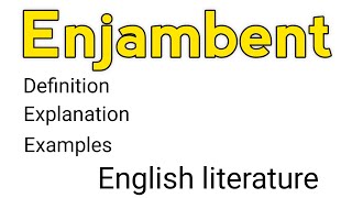 Enjambment  Enjambment in literature  What is enjambment  Enjambment definition [upl. by Haydon]