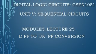 module5lecture25 D FF to JK FF conversion [upl. by Idroj]