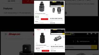 Snapon VS rebrand CAT tools socket adapters price comparison snapon cat tools handtools [upl. by Sherar283]