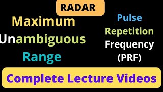 Maximum unambiguous Range and Pulse Repetition Frequency PRF of RADAR in Telugu [upl. by Ardnasela]