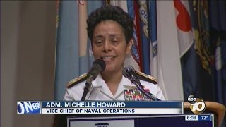 US Navy swears in first female 4star admiral [upl. by Aitnuahs664]