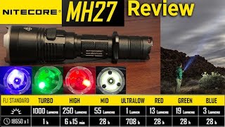 Nitecore MH27 Flashlight Review 1000 Lumen Rechargeable MultiMode Light [upl. by Milka]