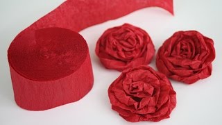 How to Make Twisted Crepe Paper Roses [upl. by Aiceled768]