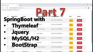 CRUD With Spring H2 Thymeleaf Bootstrap JQuery MySQL Step by Step Procedure  Part 7 [upl. by Yong]