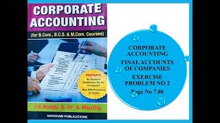 Final Accounts of Companies Exercise Problem No 2 [upl. by Audres]