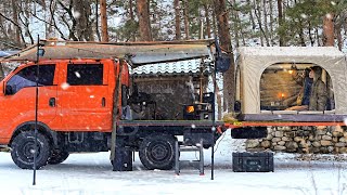 Amazing Truck Tent Camping in Heavy Snow [upl. by Malinda472]