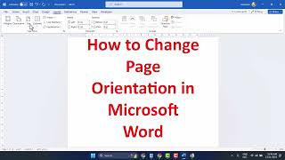 How to Change Page Orientation in Microsoft Word [upl. by Vaasta392]