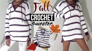 Crochet laceup pullover sweater [upl. by Nylacaj]