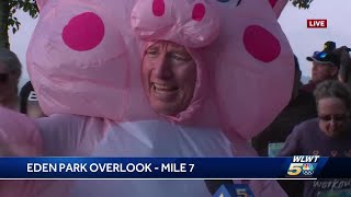 Man dressed as pig running 2024 Flying Pig marathon Heres why [upl. by Codie]