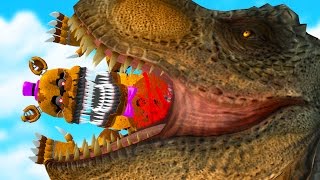 NIGHTMARE ANIMATRONICS EATEN ALIVE BY A TREX Gmod FNAF Sandbox Funny Moments Garrys Mod [upl. by Aruasi]