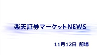 楽天証券マーケットＮＥＷＳ 11月12日【前引け】 [upl. by Deina]