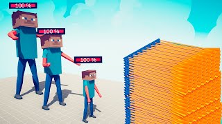 3x MINECRAFT STEVE OF DIFFERENT SIZE vs EVERY GOD  Totally Accurate Battle Simulator TABS [upl. by Tnafni]