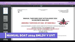 DESCARGAR MANUAL TARIFARIO SOAT 2024 [upl. by Ylenats]