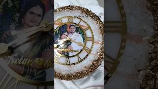 Resin photo wall clock 😍 resingifts giftideas resinartist resinobsession resinwallclock love [upl. by Yahsan]