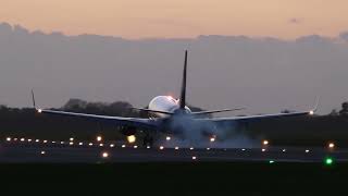 Nauru Airlines Boeing 737700  VHINU  Landing at Norwich Airport [upl. by Mariko377]