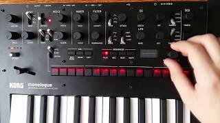 playing quotConfusion  New Orderquot on Korg Monologue patch quottutorialquot [upl. by Enelyk381]