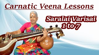 Sarali Varisai On Veena1 to 7Learn to Play Saralai Varisai on Veena Lessons For Beginners [upl. by Nolram]