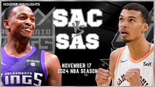 Sacramento Kings vs San Antonio Spurs Full Game Highlights  Nov 17  2024 NBA Season [upl. by Kcirdneked]