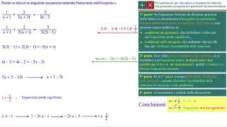 Discussione di equazioni frazionarie letterali  2 esercizi completi senza calcoli [upl. by Enytsuj]