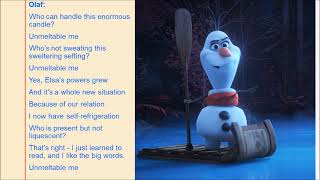 Unmeltable Me Frozen Lyrics [upl. by Buddy140]