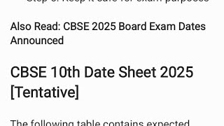 CBSE BOARD EXAM DATE SHEET CLASS 10TH AND 12TH  KAVITA EDUCATION CHANNEL [upl. by Euqinahc]