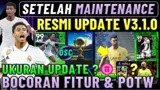 RESMI UPDATE V310 UKURAN UPDATE  SETELAH MAINTENANCE BOCORAN FITUR BARU amp POTW EFOOTBALL 2024 [upl. by Brozak]