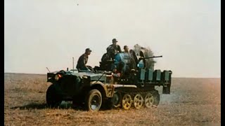 COLORIZED FILM COMPLIATION ABOUT GERMAN SD KFZ TYPE HALFTRUCKS [upl. by Elram186]