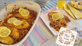 Filet de sole mariné au légumes au fourوصفات رمضان🌙طبق عائلي سهل التحضير كلاص و بزاف بنين 👌 [upl. by Chantal122]