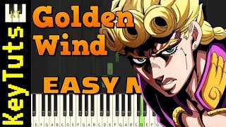 Golden Wind Giorno’s Theme from Jojo’s Bizarre Adventure  Easy Mode Piano Tutorial [upl. by Atiluj]