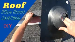 Roofing DIY Roof pipe boot flashing install [upl. by Gnek383]