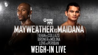 WeighIn Live Mayweather vs Maidana  SHOWTIME Boxing [upl. by Sirron837]