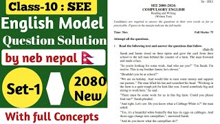 Class10 SEE Compulsory English Model Questions Solutions 2080  Neb Model Questions 2080 [upl. by Alia]