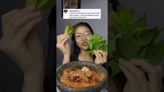 Daun pepaya x daun jambu mete katanya jadi gak pait mukbang marikitacoba [upl. by Noelyn]