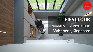 Modern Luxury HDB Maisonette Renovation in Pasir Ris Singapore  Posh Home Interior Design [upl. by Shanks]