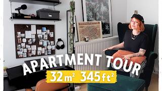 Life inside a SHOEBOX Tiny studio apartment layout 🏠 32 sqm345 sq ft flat tour [upl. by Anyaj]