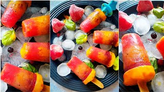 Homemade Fruit Popsicles  sugarfree Fruit popsicle Homemade ice pops Recipe Summer Special [upl. by Tierney287]