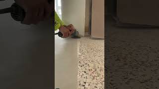 Feathering In Concrete Overlay W Terrazzo Floor concrete contractor [upl. by Wojcik249]