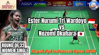 Ester Nurumi Tri Wardoyo vs Nozomi Okuhara  Round Of 32 Kapal Api Indonesia Open 2024 [upl. by Olenolin]