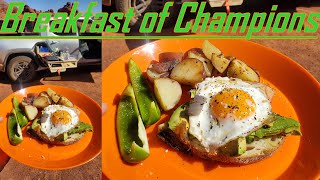 Induction Camp Cooking Breakfast Avocado Toast [upl. by Teryn379]